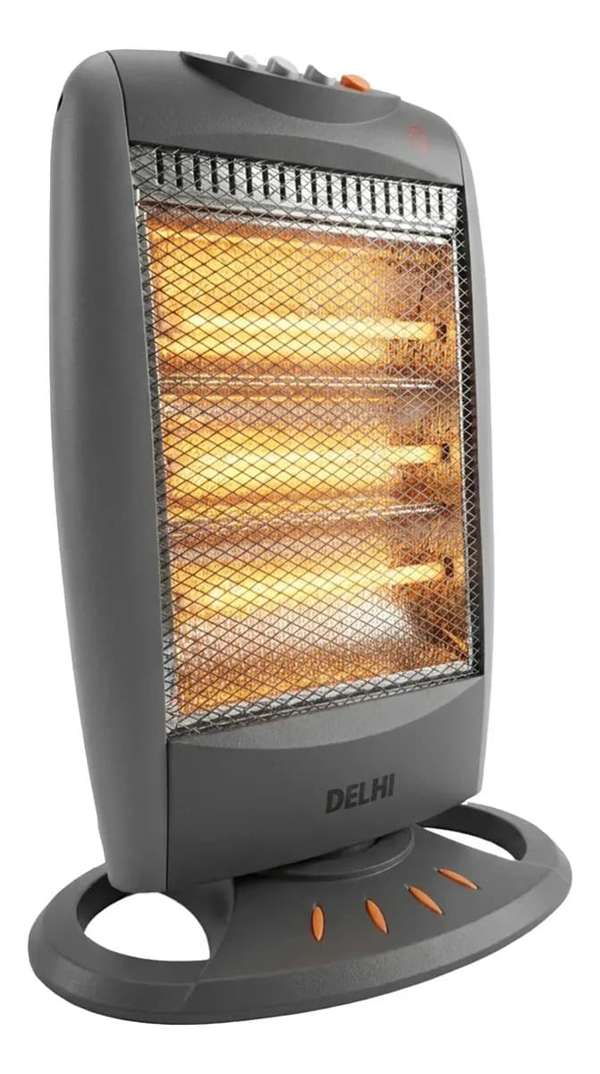 Estufa Halogena Giratoria 400w/1200w Corte Por Caida Gris