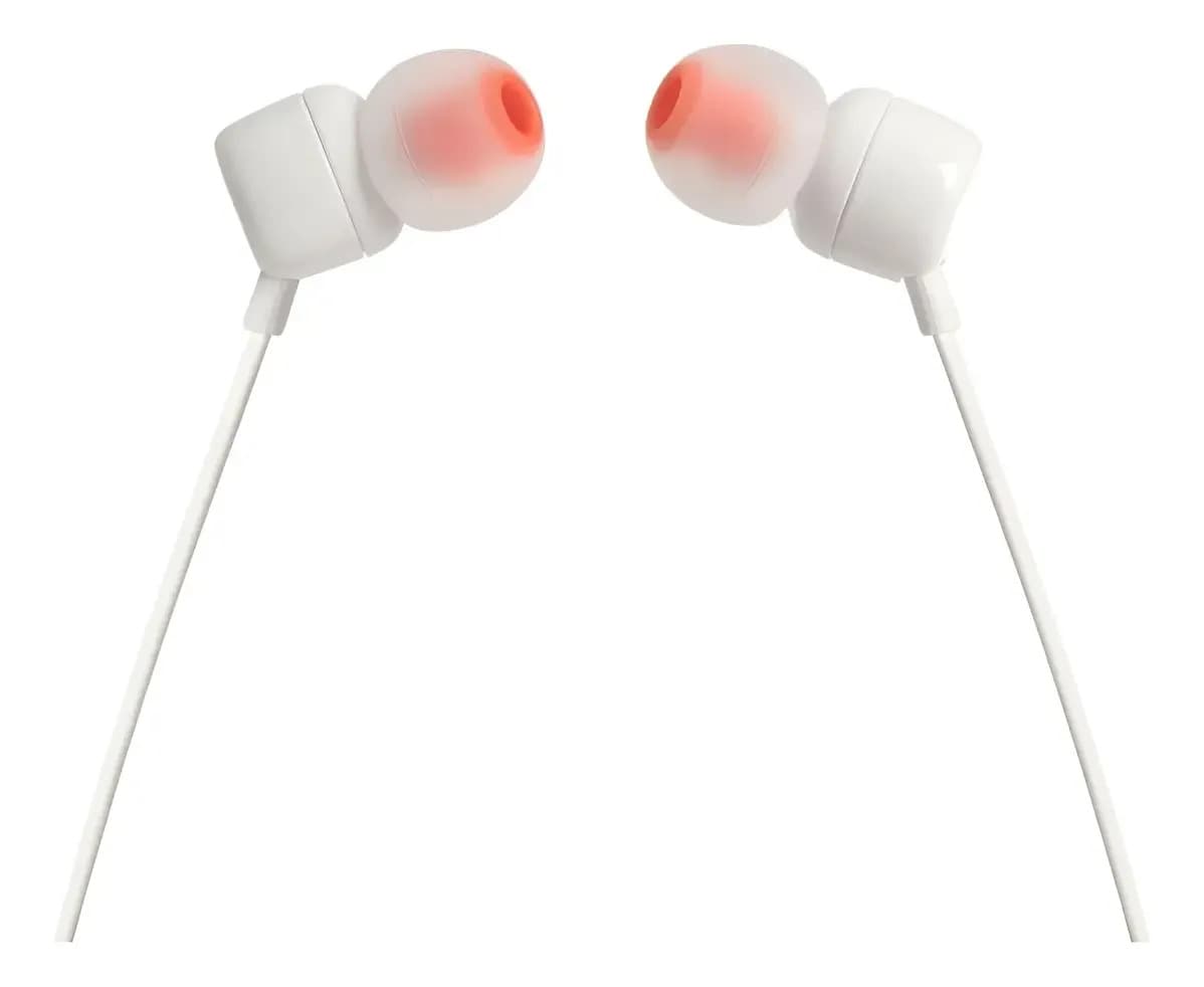Auriculares In-ear Jbl Tune 110 Con Micrófono Y Asistente De Voz, Color Blanco